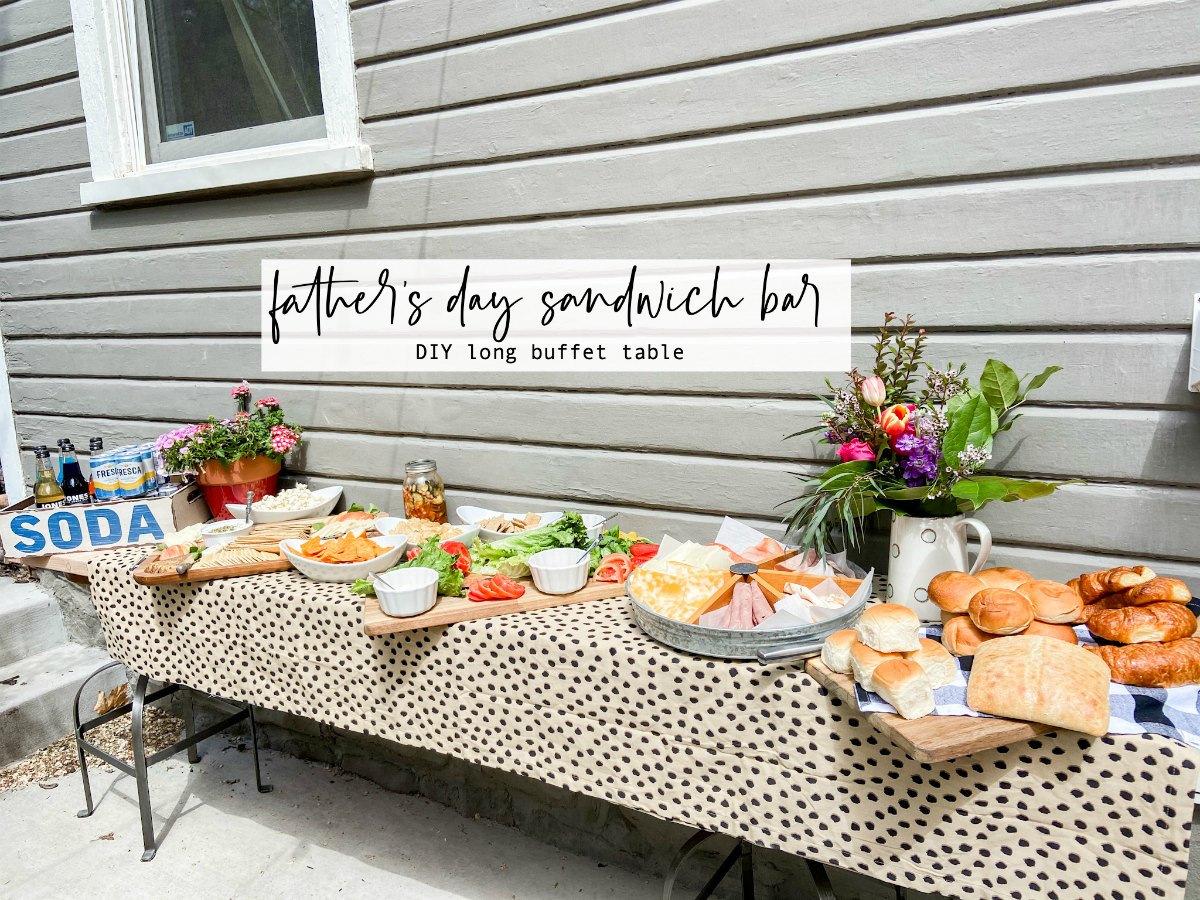 Father's Day Sandwich Bar. Celebrate dad with the ultimate sandwich celebration. Lots of bread options, cheeses, veggies and meats let everyone create their version of the PERFECT sandwich. Dad will love it! 