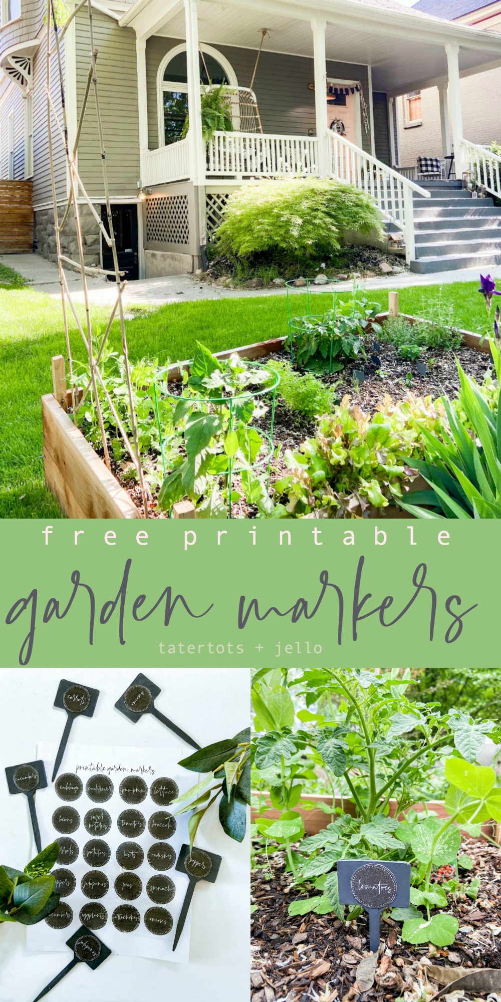 Printable Garden Plant Markers. Keep track of the plants in your garden with these DIY Garden Plant Markers with free printables that are the perfect size for Dollar Store stakes. 