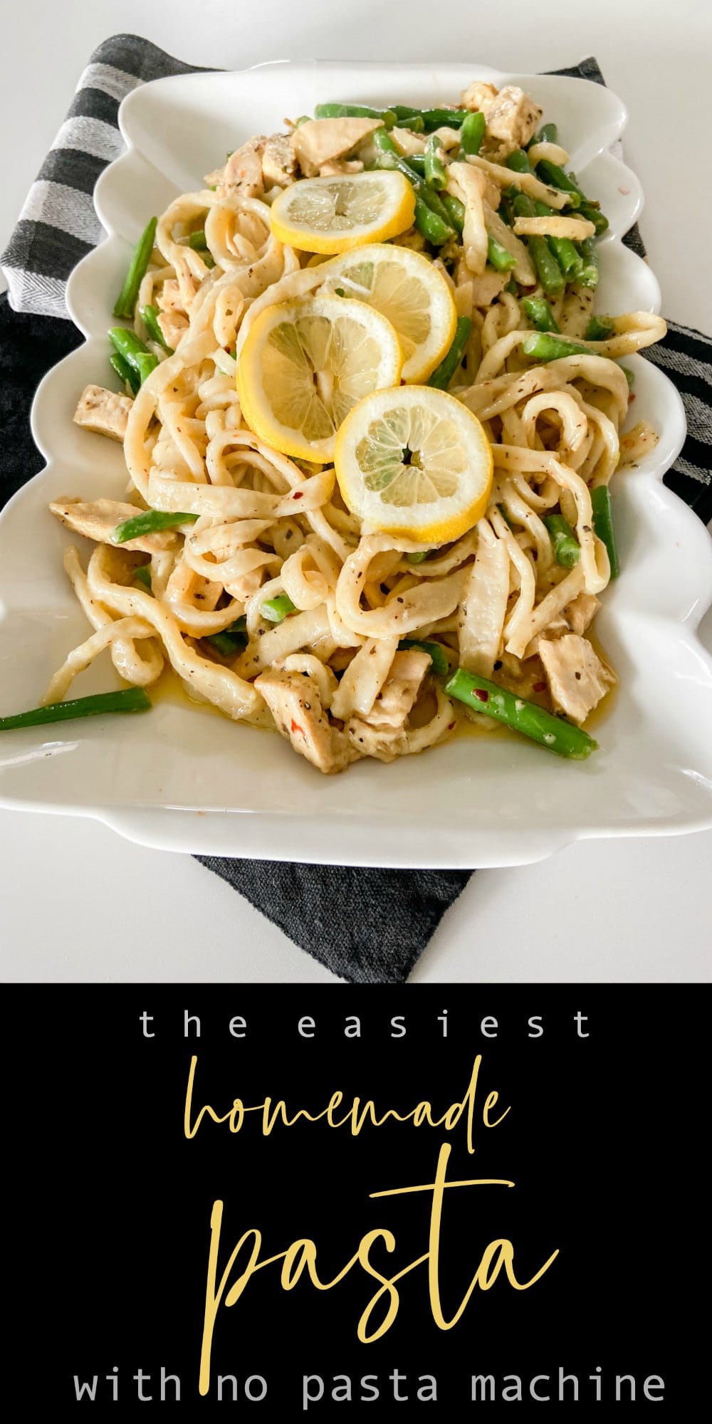 How to make the easiest homemade pasta without a pasta machine. Pasta with chicken and asparagus.