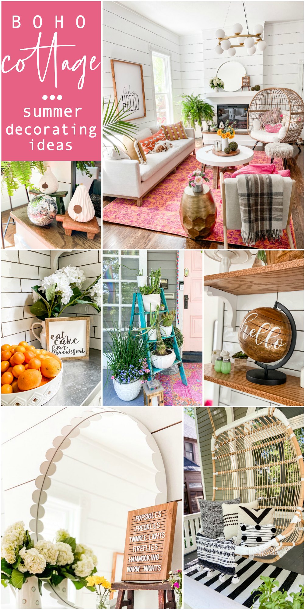 Boho Cottage Summer Home Tour. Bring a little boho summer color and flair to your cottage home with these bright and happy ideas! 