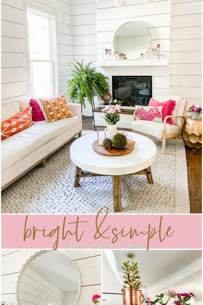 Bright and Simple Summer Mantel