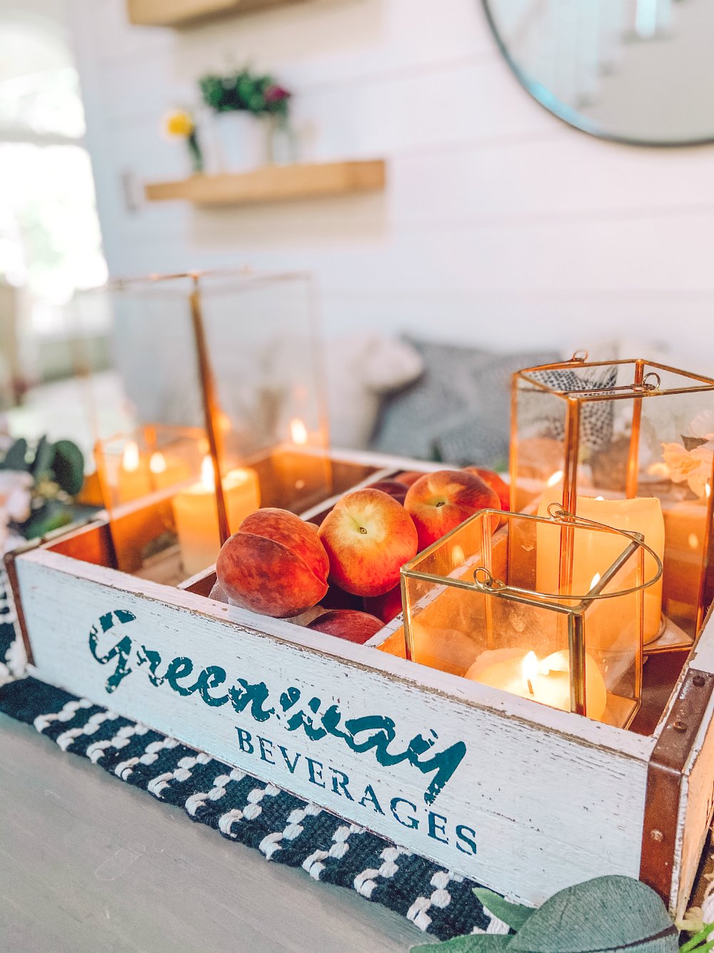 Boho cottage dining room centerpiece idea for summer 