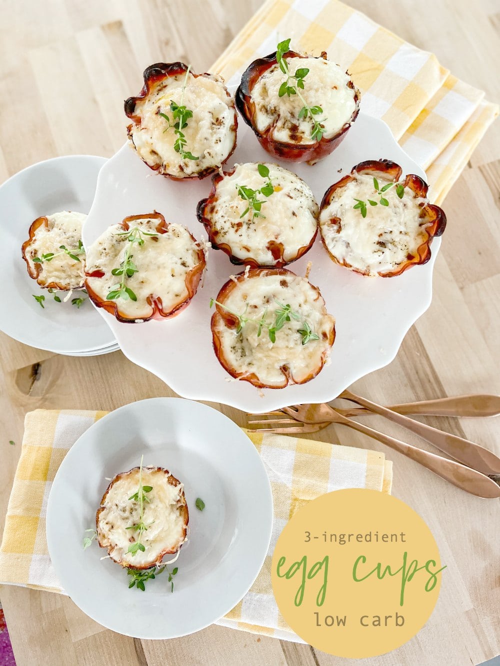 3-ingredient low-carb breakfast egg cups - 1 gram of carbs!