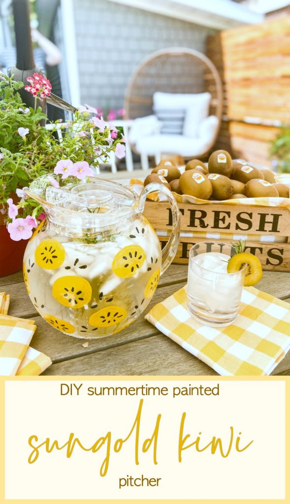 DIY Summertime Painted Kiwi Pitcher