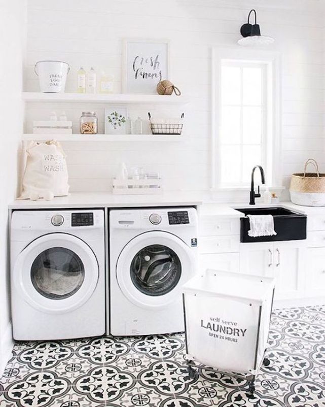 Black and white tile floor by Monica Hibbs.