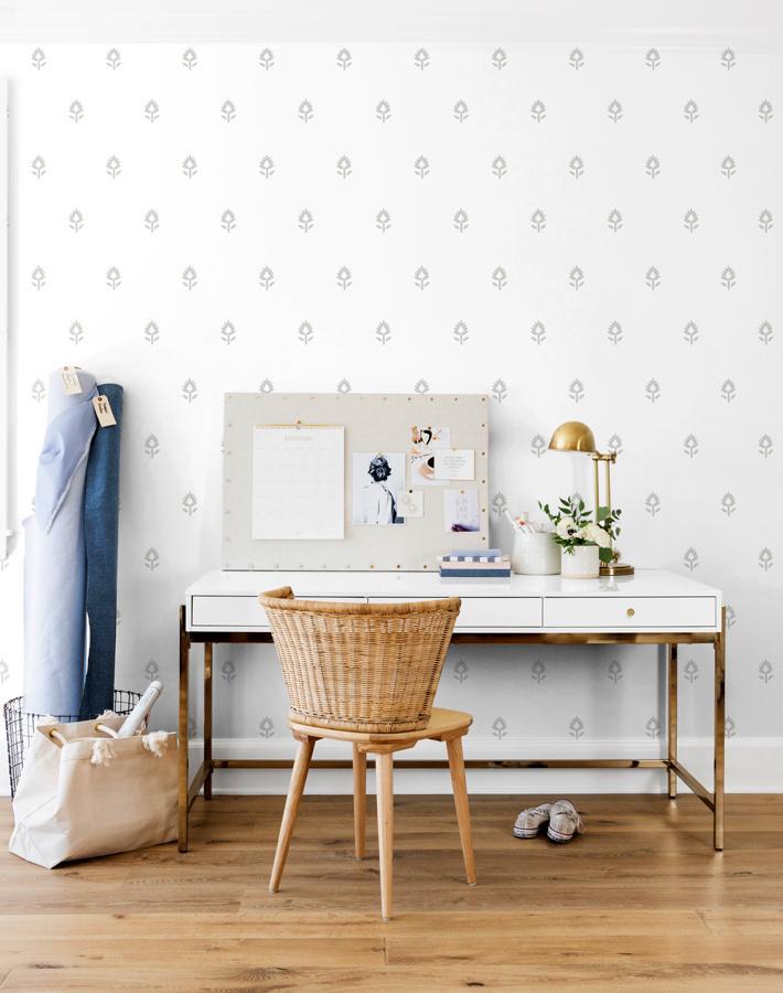 Wallshoppe Block Print Removable Wallpaper