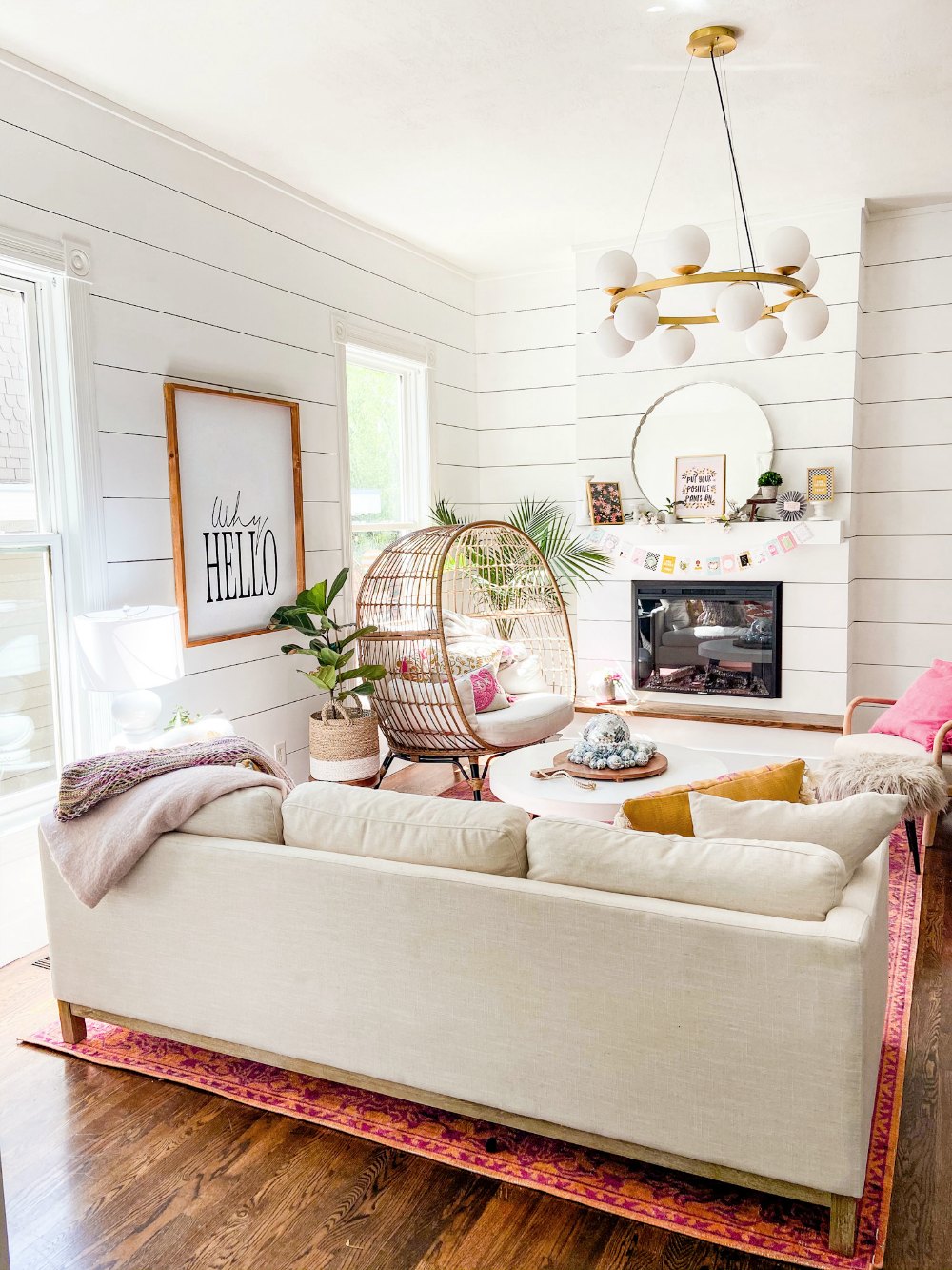 Bright Summer Boho Cottage Family Room