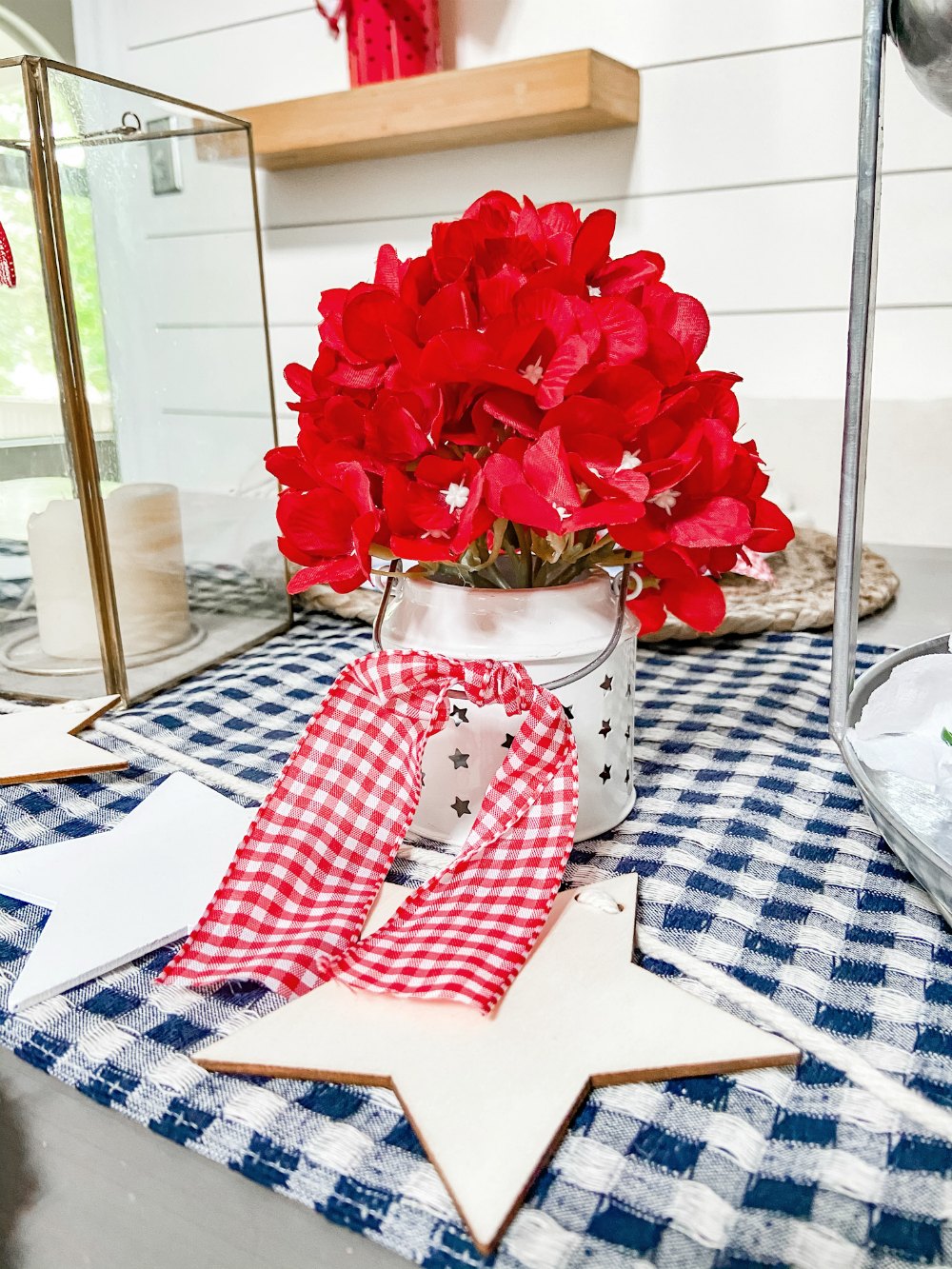 Five Ways to Create an Easy Fourth of July Table. Create a festive red white and blue table using dollar items. 