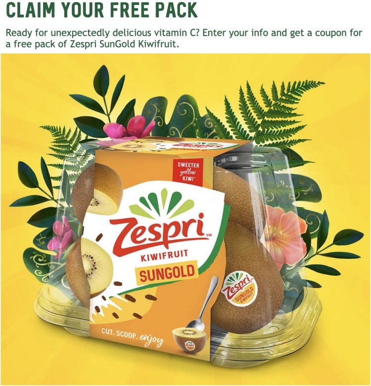 Get a FREE pack of Zespri SunGold Kiwiruit to try!! 