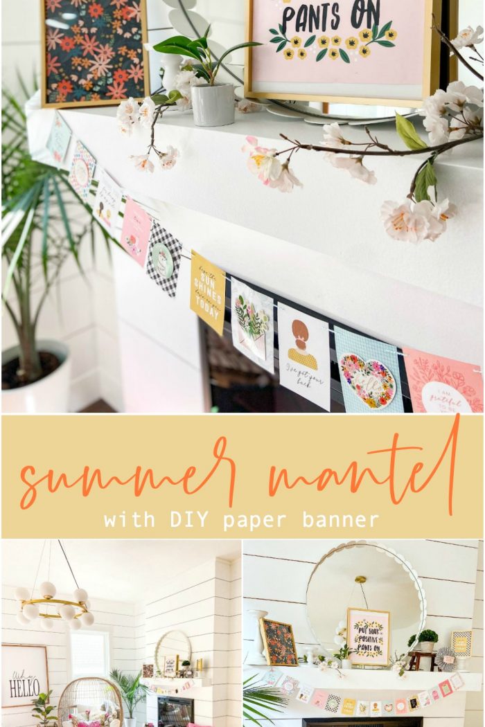 Bright Summer Mantel with DIY Paper Banner