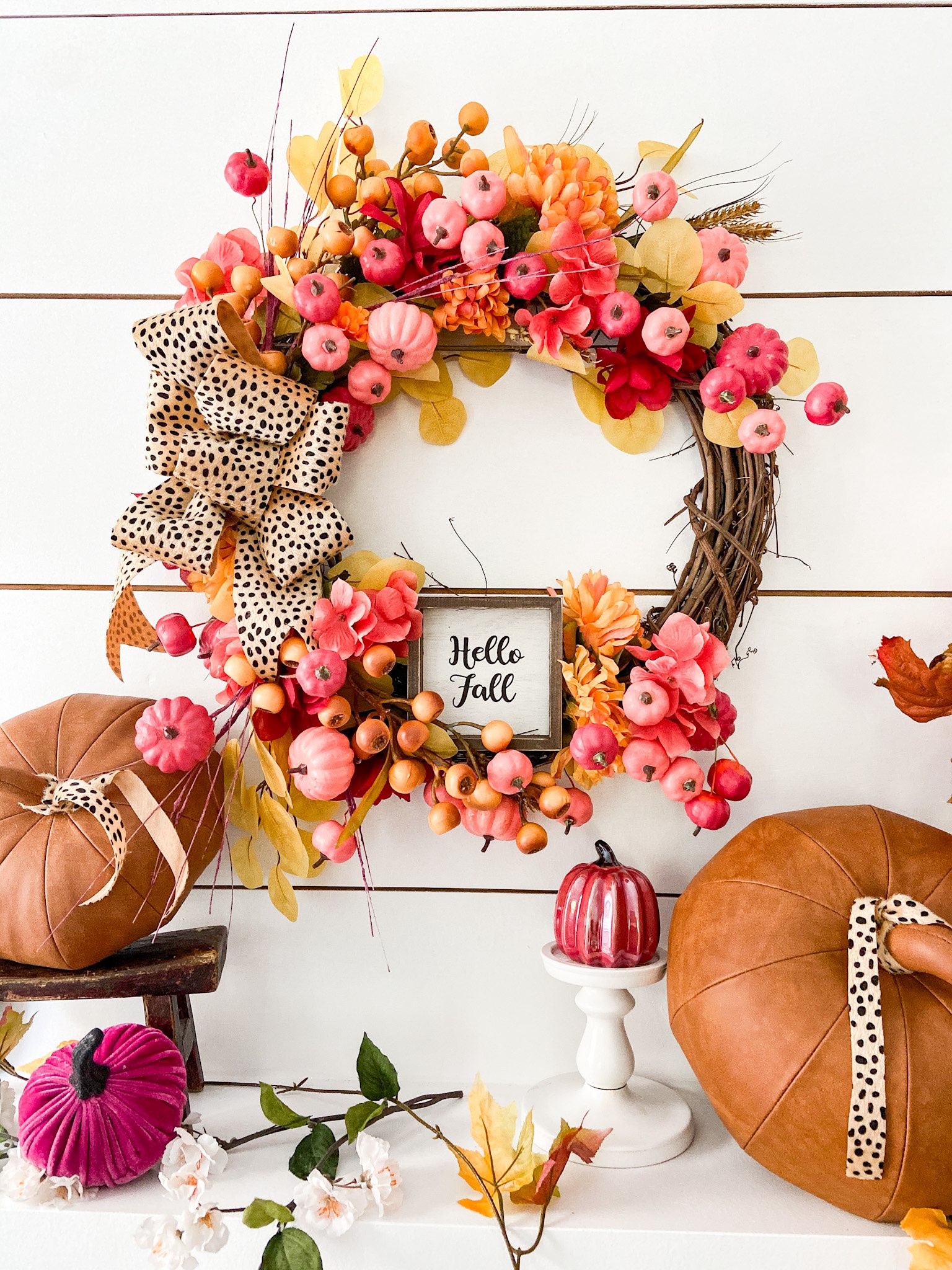 Dollar Store Pumpkin Wreath