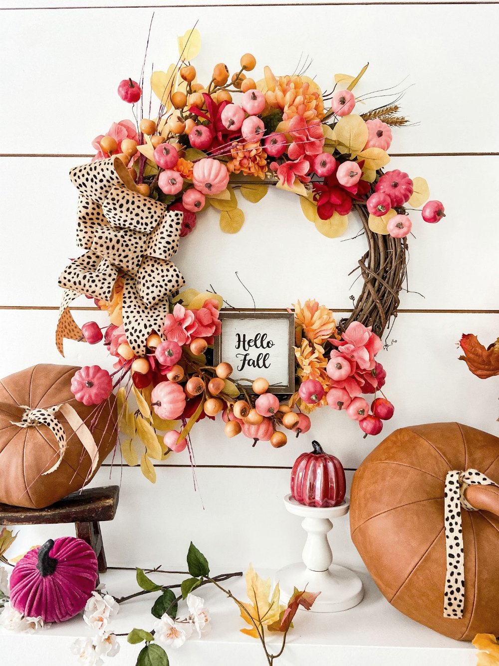 Fall Dollar Store Pumpkin Wreath. A fall wreath doesn't have to cost a lot or take a lot of time to make. Grab some dollar store pumpkins, blooms and get started! 