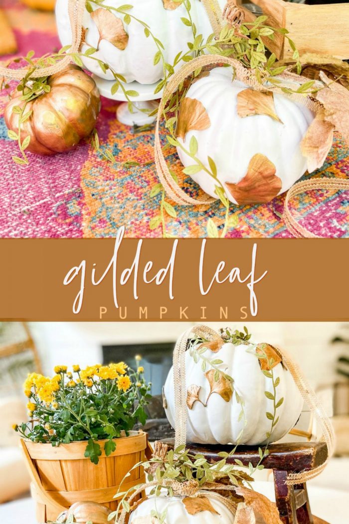 DIY Gilded Leaf Pumpkins