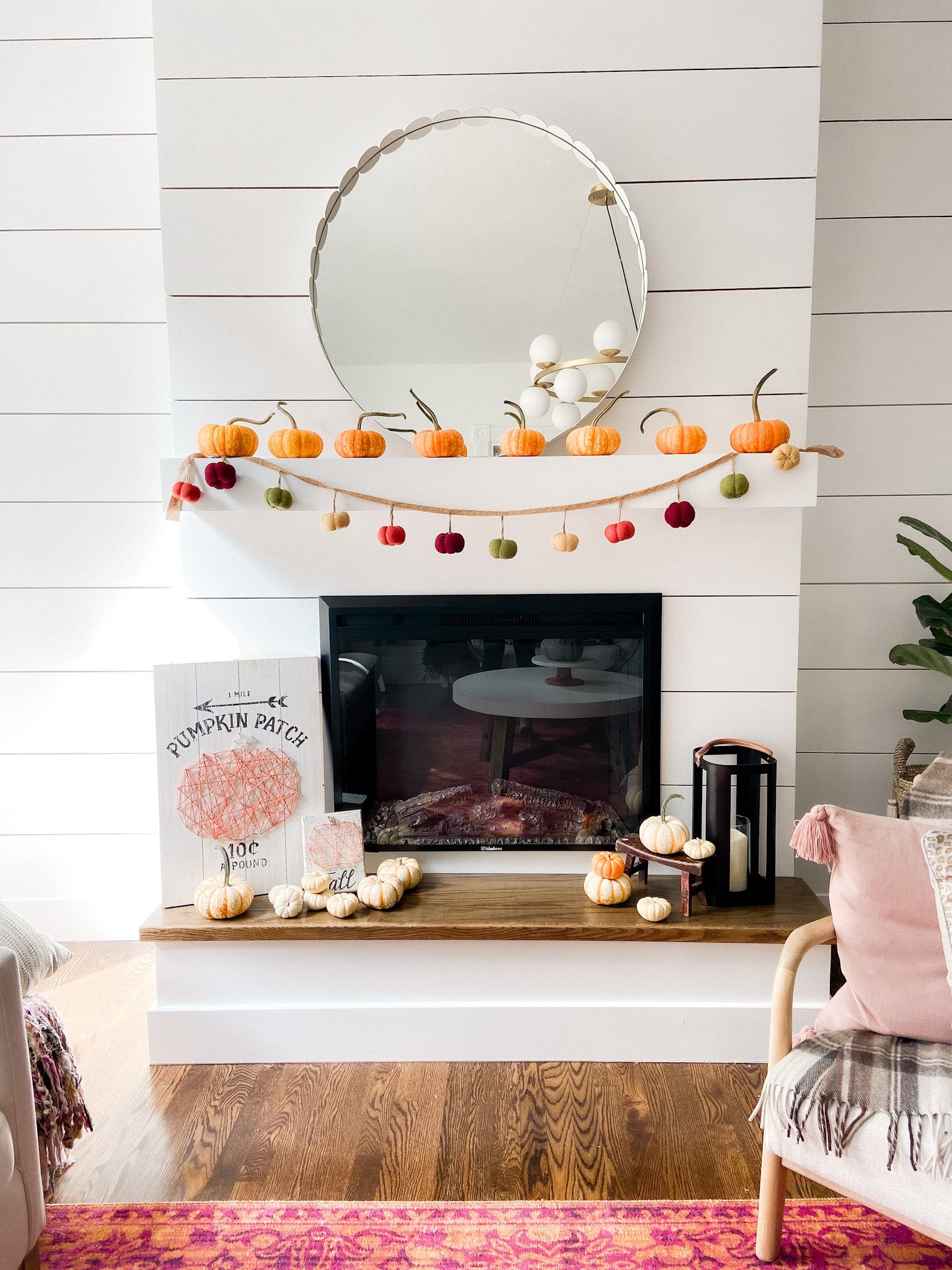 Boho Cottage Colorful Fall Home Tour. Bring warm and cozy vibes into your home for fall with these easy fall decorating ideas for your porch, entryway, kitchen, family room and stairs. 