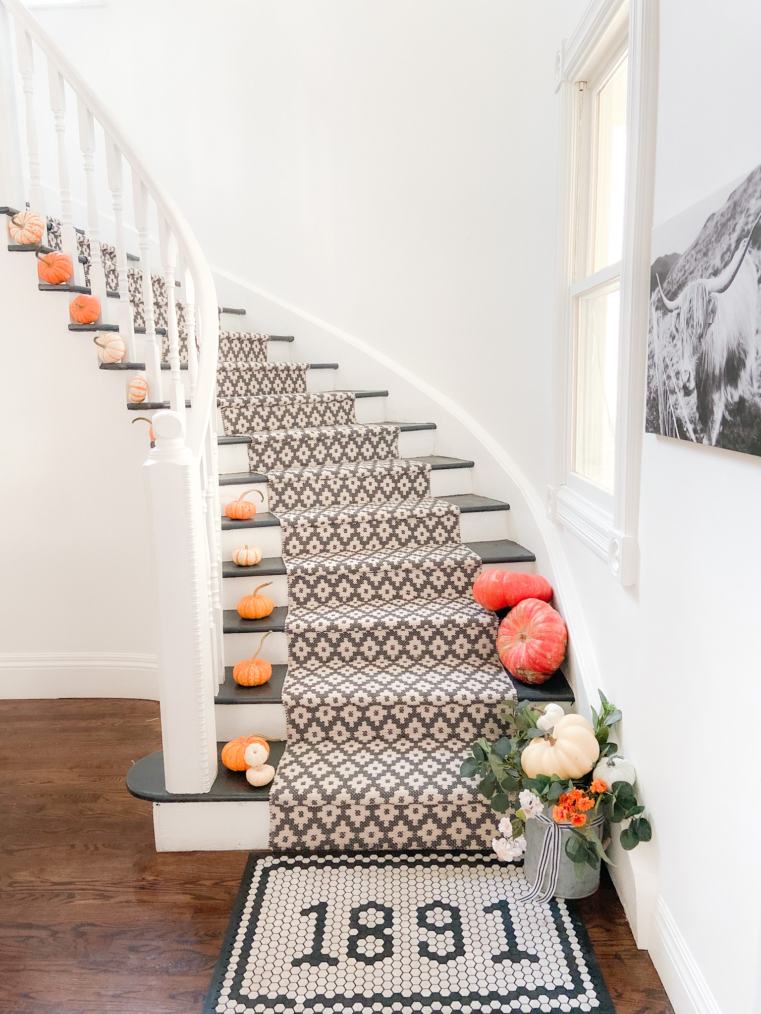 Boho Cottage Colorful Fall Home Tour. Bring warm and cozy vibes into your home for fall with these easy fall decorating ideas for your porch, entryway, kitchen, family room and stairs. 