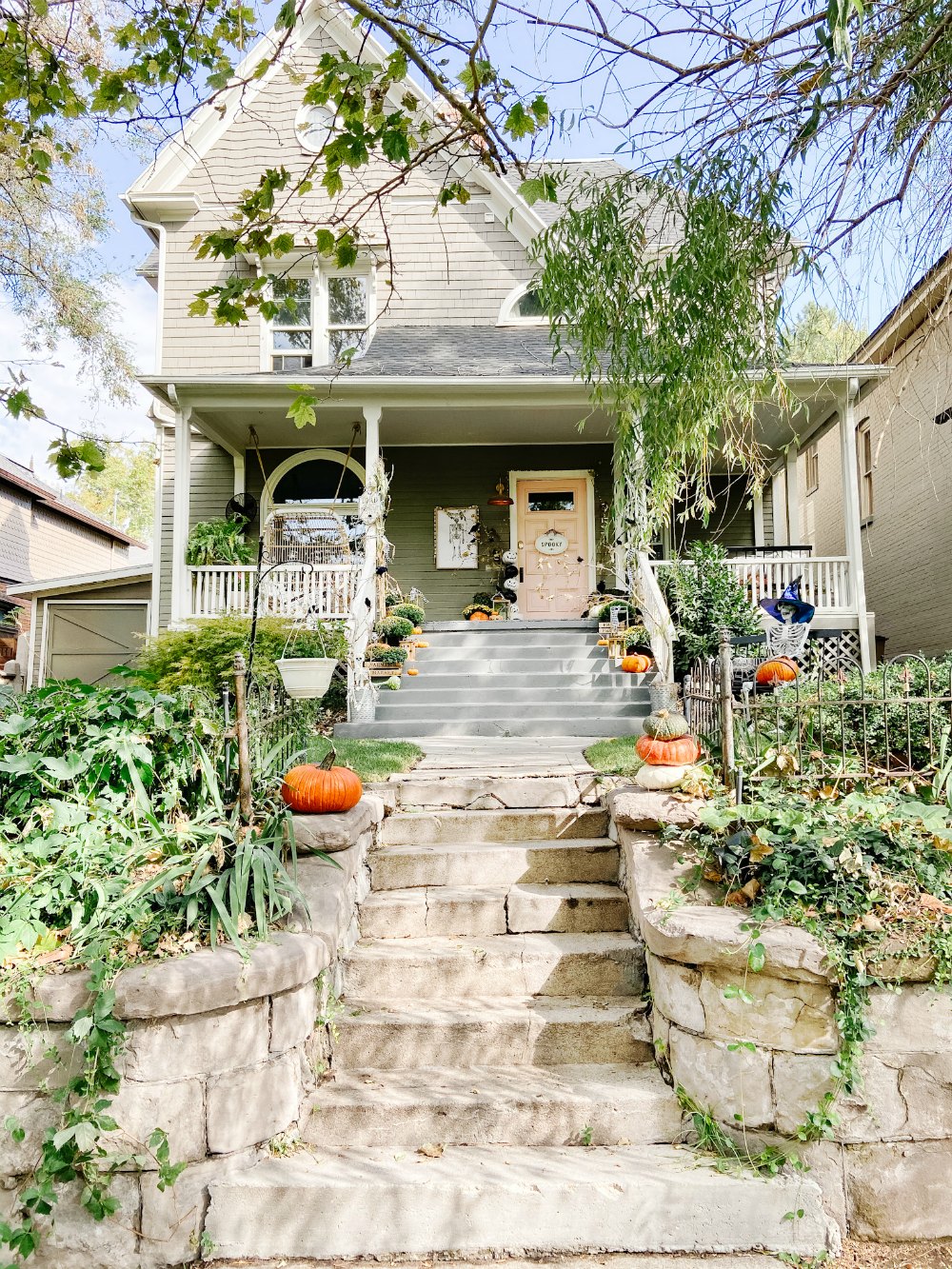 Halloween DIY Spooky Forest Porch. Add some branches, crows and moss to create an easy "spooky" forest for Halloween! 