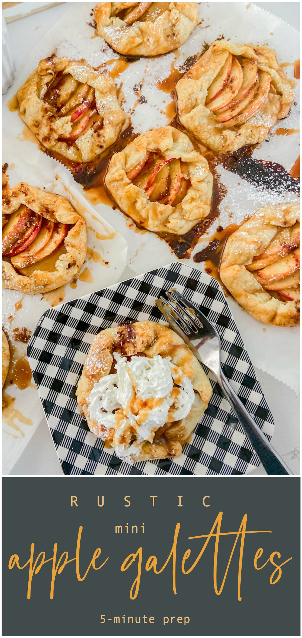 Rustic Mini Apple Galettes. It's apple season! Celebrate by making these easy rustic apple hand pies. They are perfect for fall picnics and family desserts! 