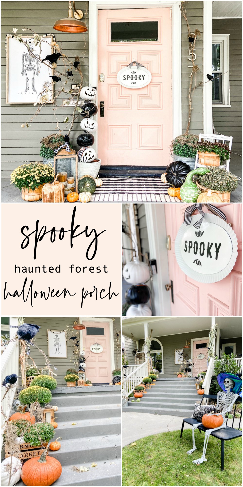 Halloween DIY Spooky Forest Porch. Add some branches, crows and moss to create an easy "spooky" forest for Halloween!