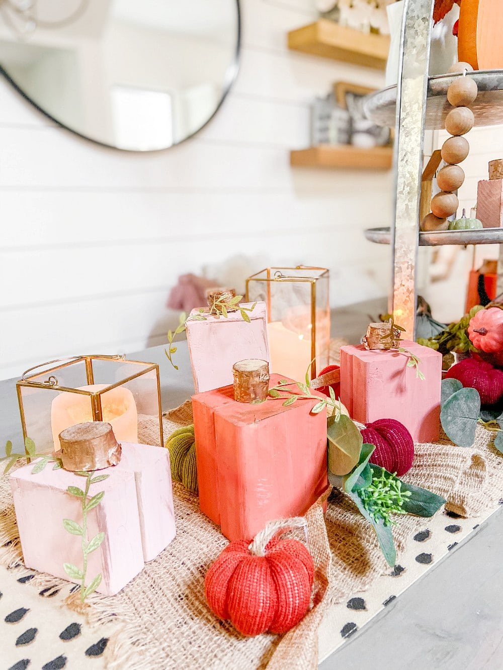 DIY Scrap Wood Fall Pumpkins. Turn pieces of leftover wood into adorable pumpkins for fall decor! 