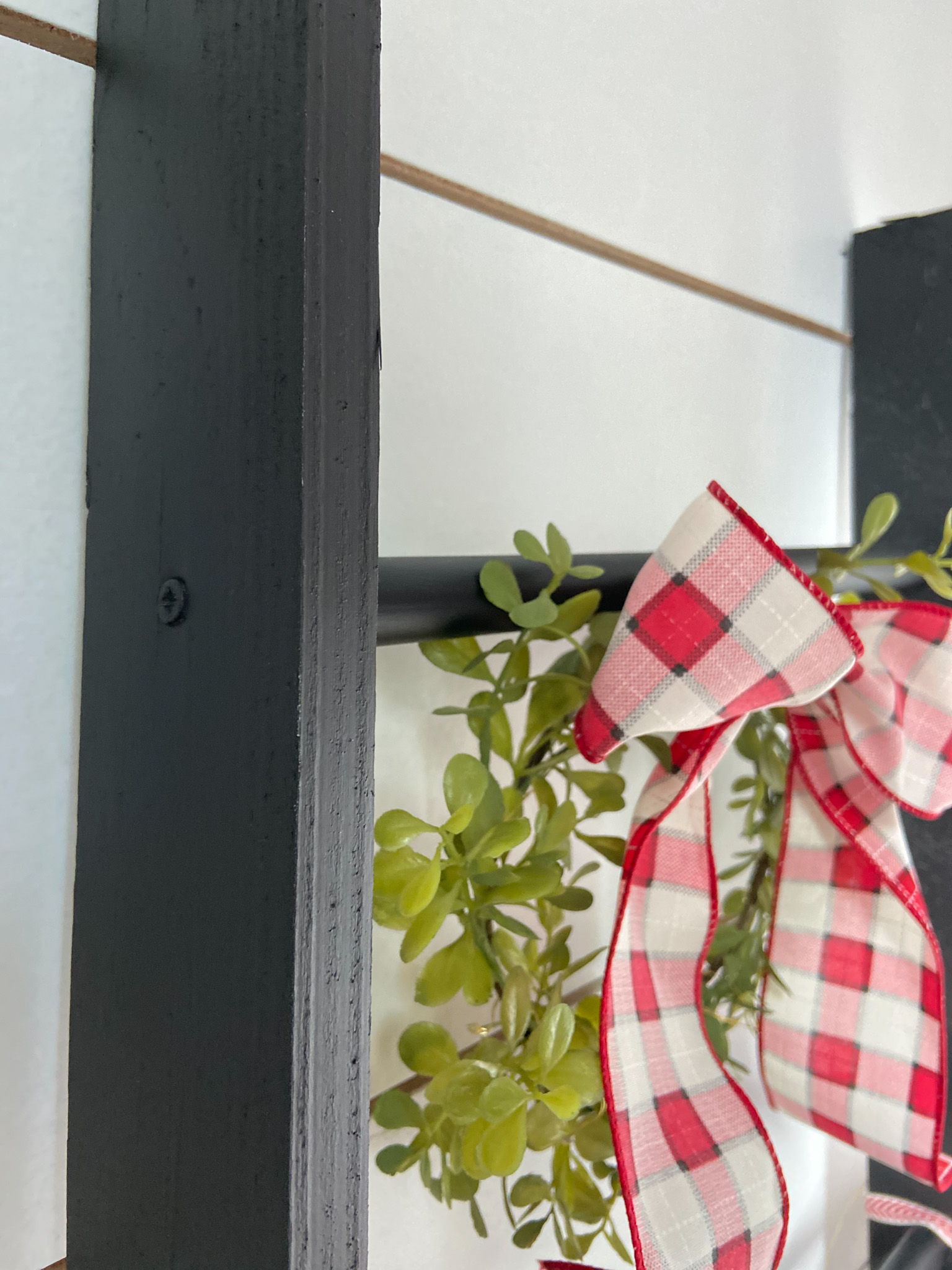 DIY Holiday Card Display Ladder. Build this simple ladder to display cards and stockings this holiday season! 