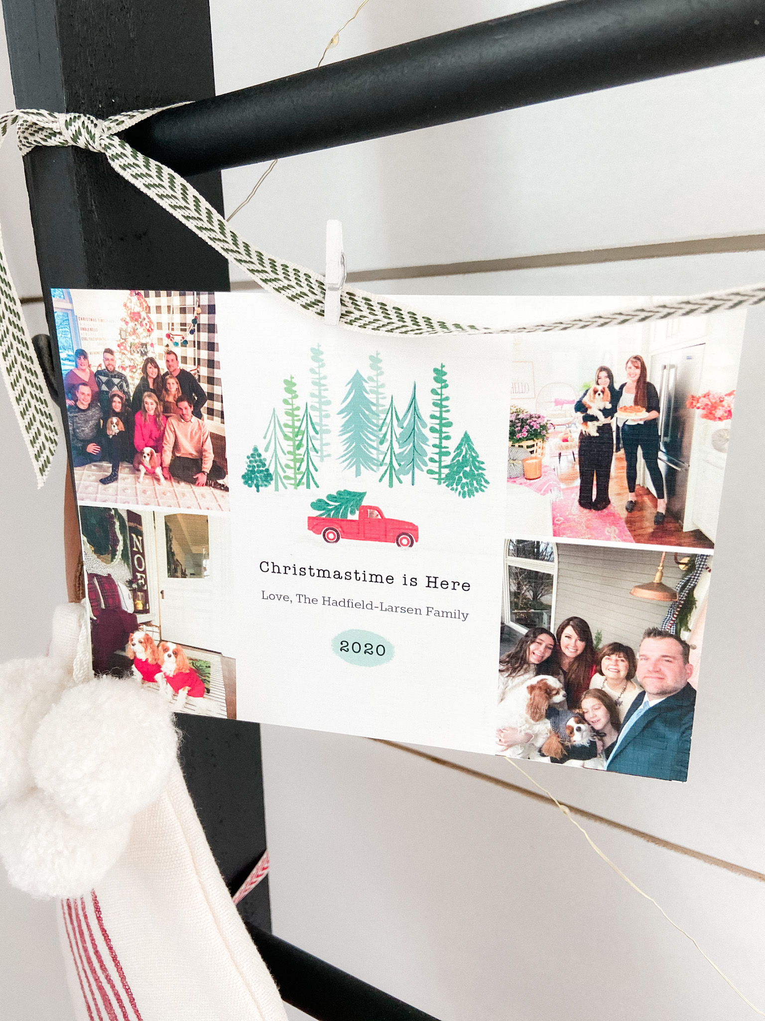 DIY Holiday Card Display Ladder. Build this simple ladder to display cards and stockings this holiday season! 