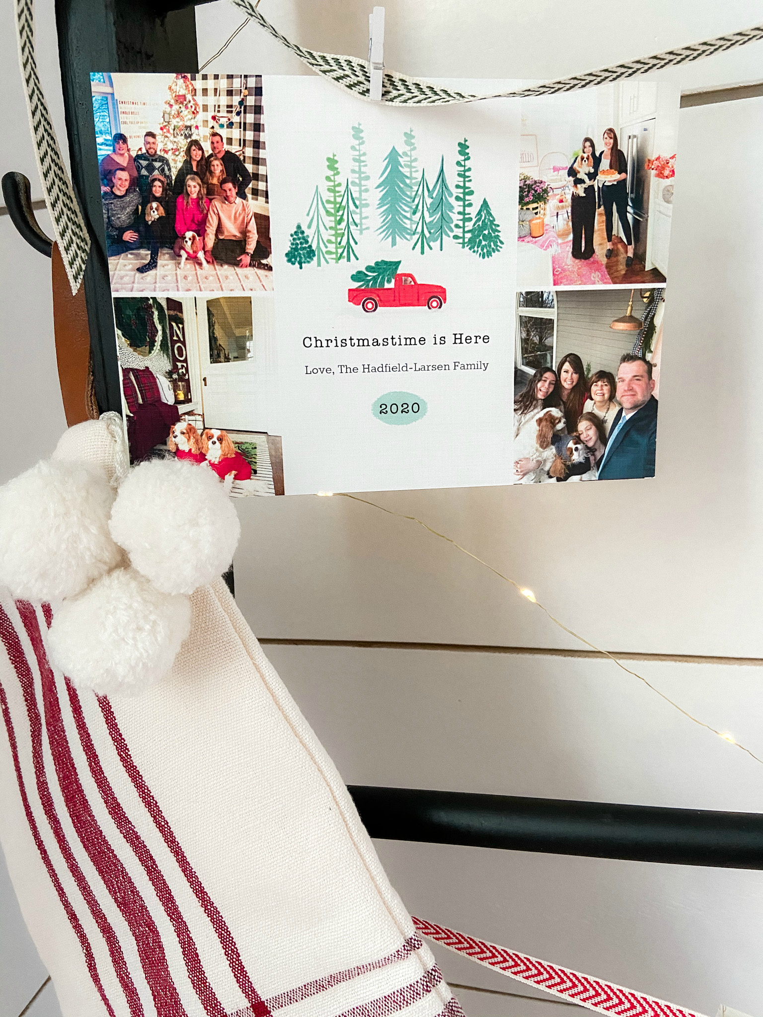 DIY Holiday Card Display Ladder. Build this simple ladder to display cards and stockings this holiday season! 