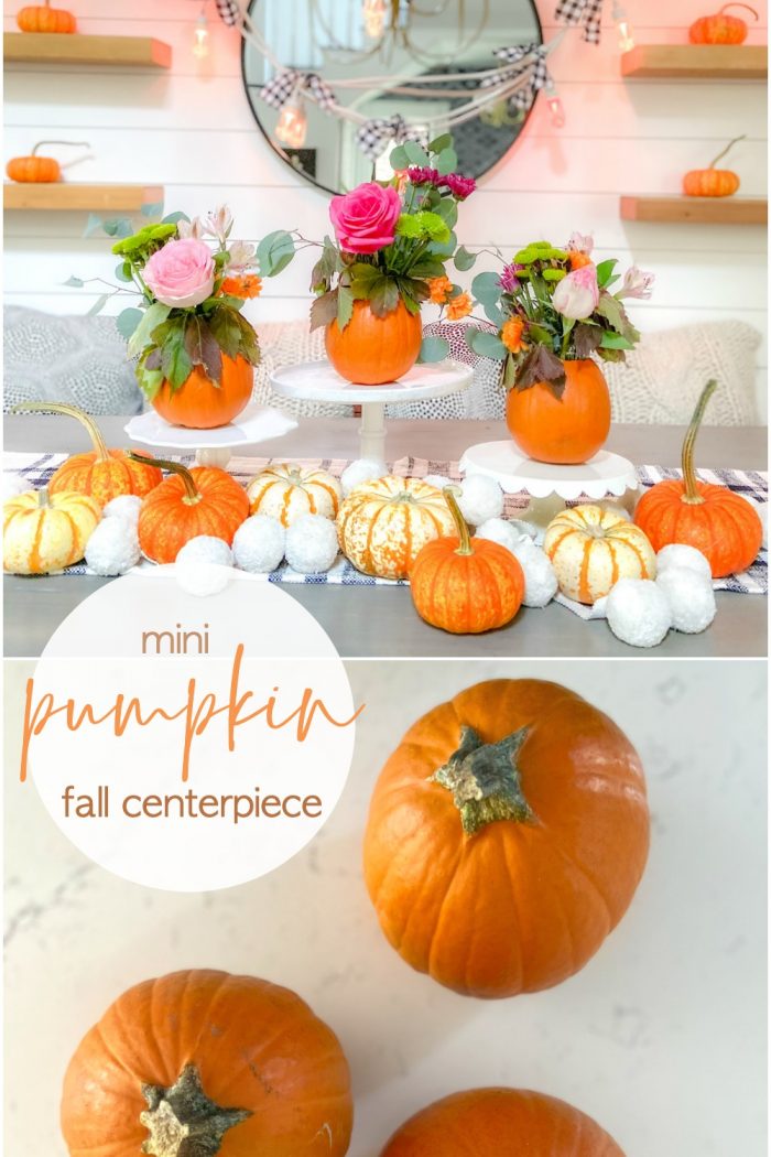 Mini Pumpkin Flower Arrangement Fall Centerpiece