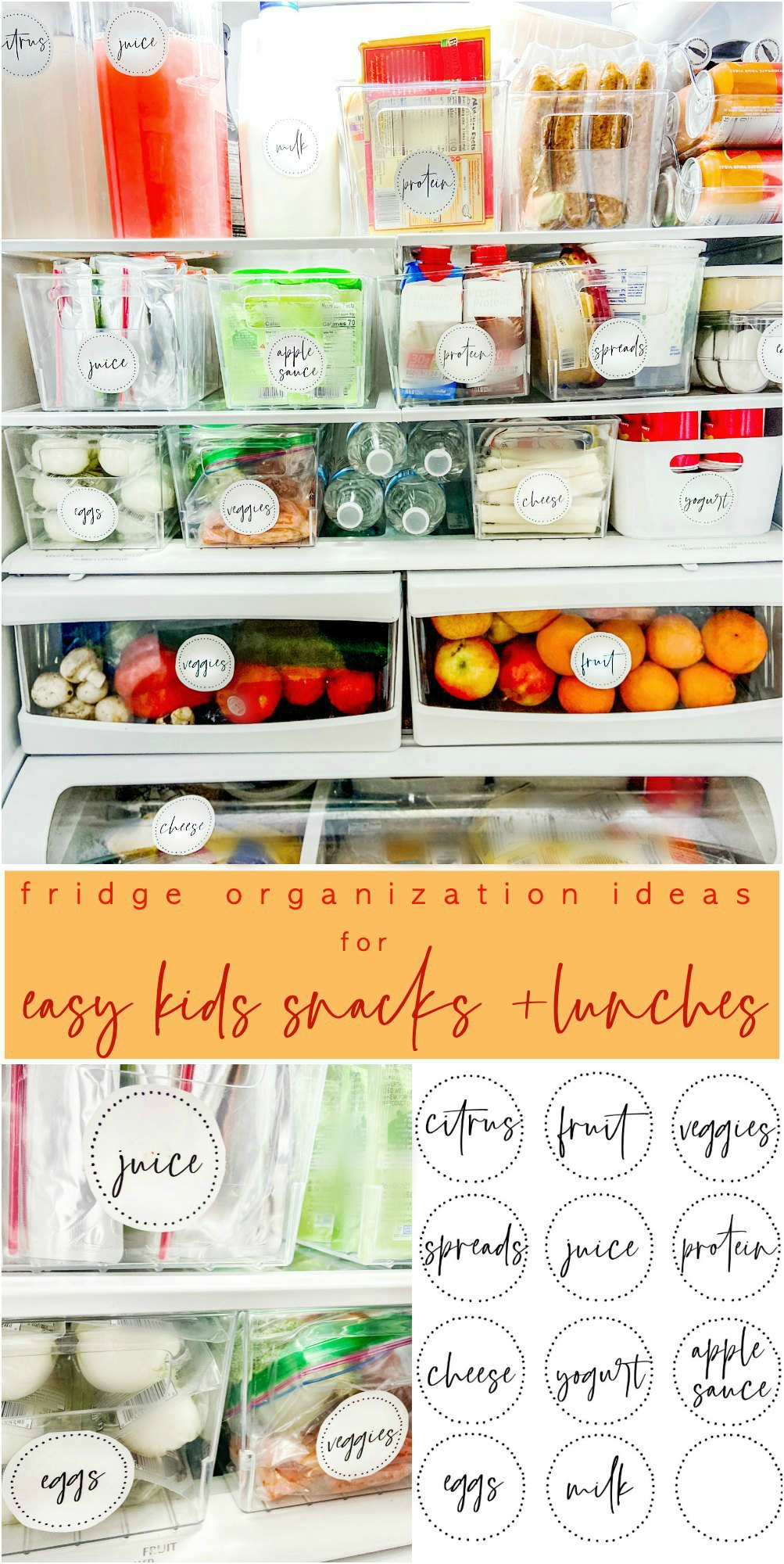 How to organize kid snacks in pantry and refrigerator - Coco's Caravan