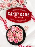 Frosted Pinwheel Candy Cane Cookies