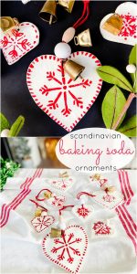 Scandinavian Painted Baking Soda Heart Ornaments