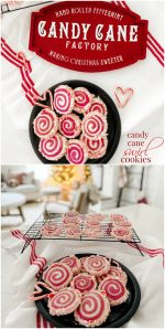 Candy Cane Frosted Swirl Cookies