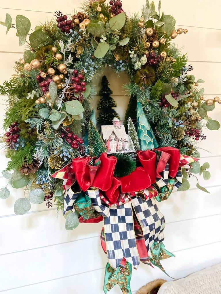 mackenzie-childs holiday wreath dining room