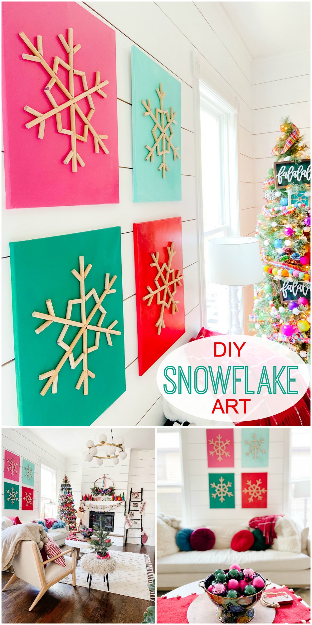 Snowflakes acrylic painting tutorial easy snow flakes painting on canvas  step by step for beginners 