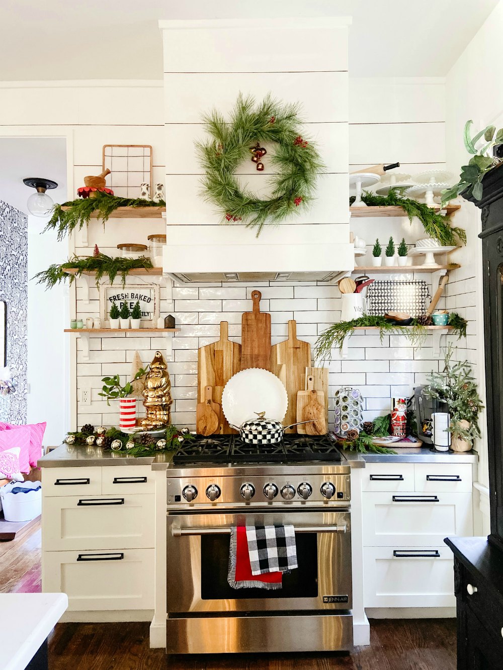 CHRISTMAS KITCHEN with @mackenziechilds 🖤❤️🎄. My kitchen is my favorite  room to decorate for the holidays! The kitchen is truly the heart o…