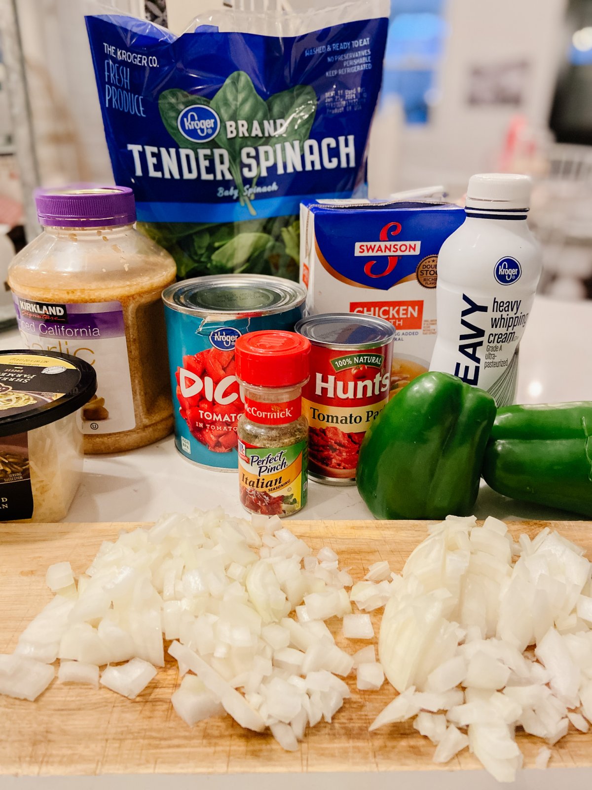 Keto Instant Pot Spicy Italian Soup ingredients. Spicy Italian sausage, herbs and veggies in a thick creamy sauce is the perfect soup to make for Winter! 