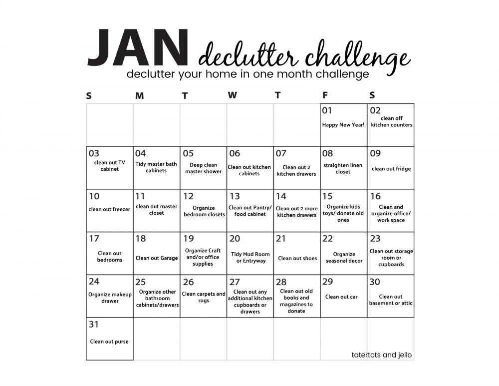 January 2021 Declutter Challenge