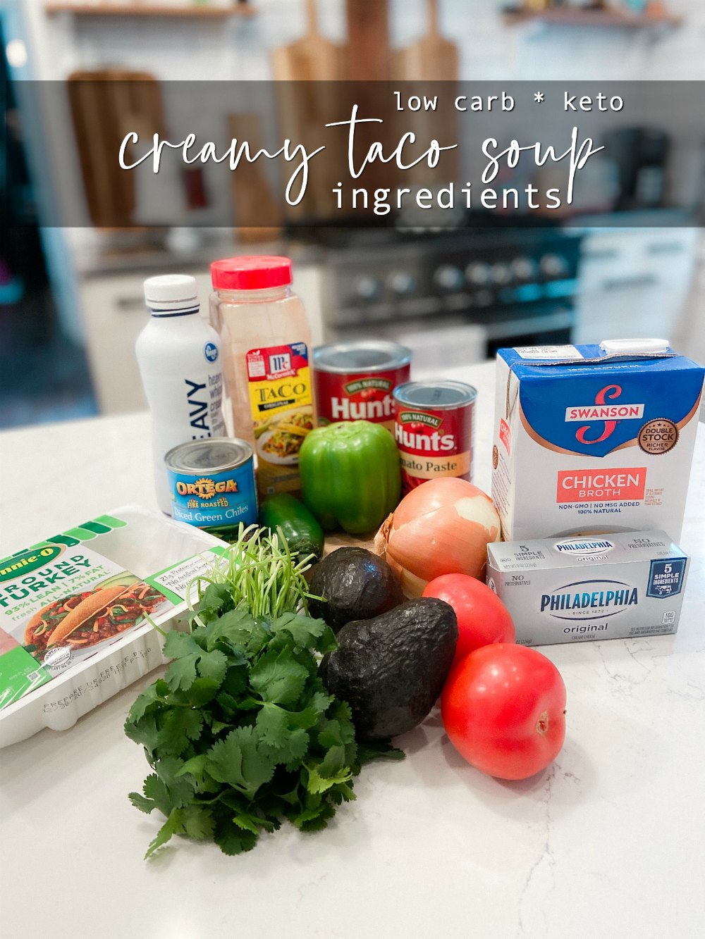 Low-Carb Creamy Taco Soup (Keto). Creamy taco soup filled with veggies and spicy taco flavor! 