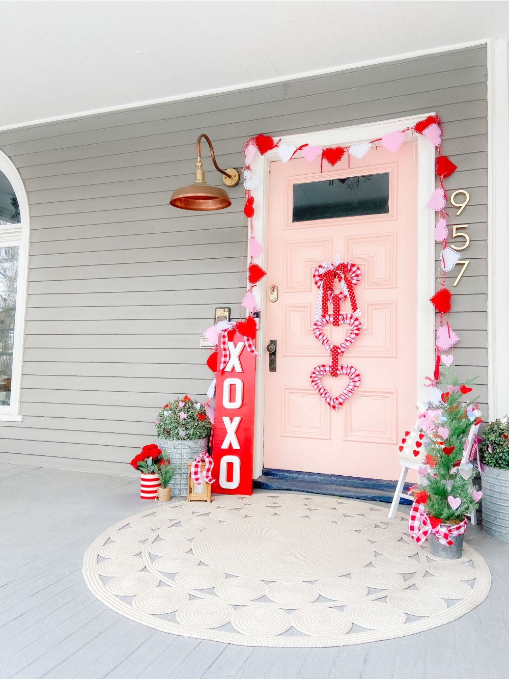 XOXO and Hanging Heart Valentine Garland - Felt Valentines Day Hanging  Decorations | Valentines Day Tree Decorations | Hanging Hearts Decorations  