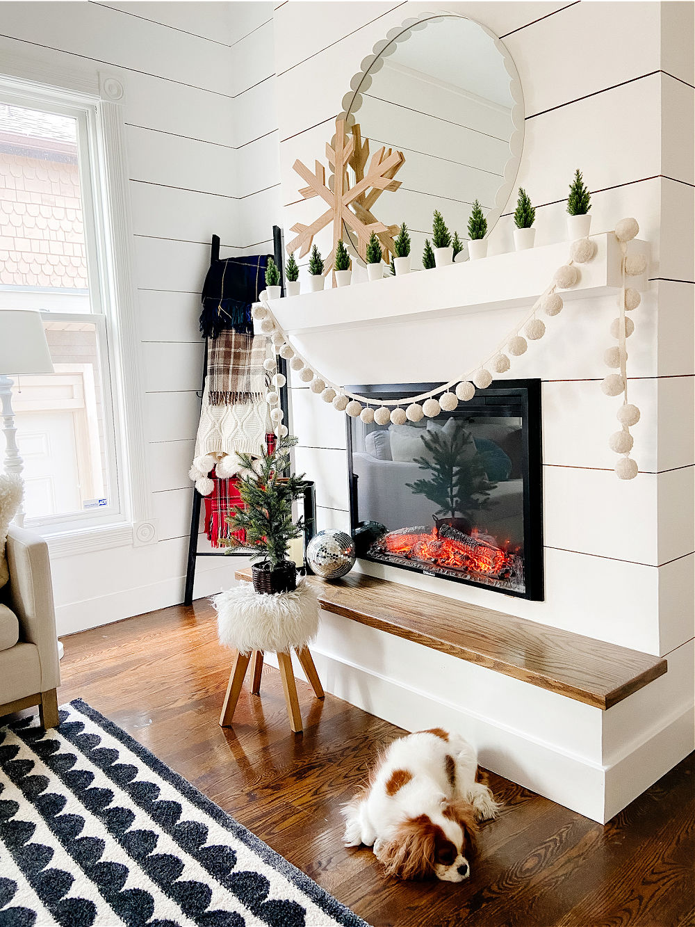 DIY Giant Farmhouse Wood Snowflake. Celebrate Winter by making a gorgeous giant wood snowflake to hang up or place on your mantel!