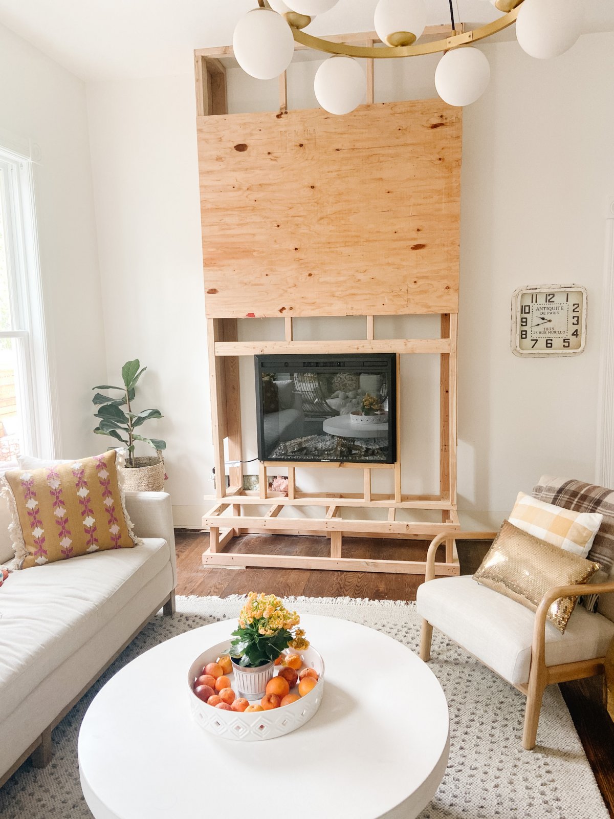 how to build a shiplap fireplace with electric insert