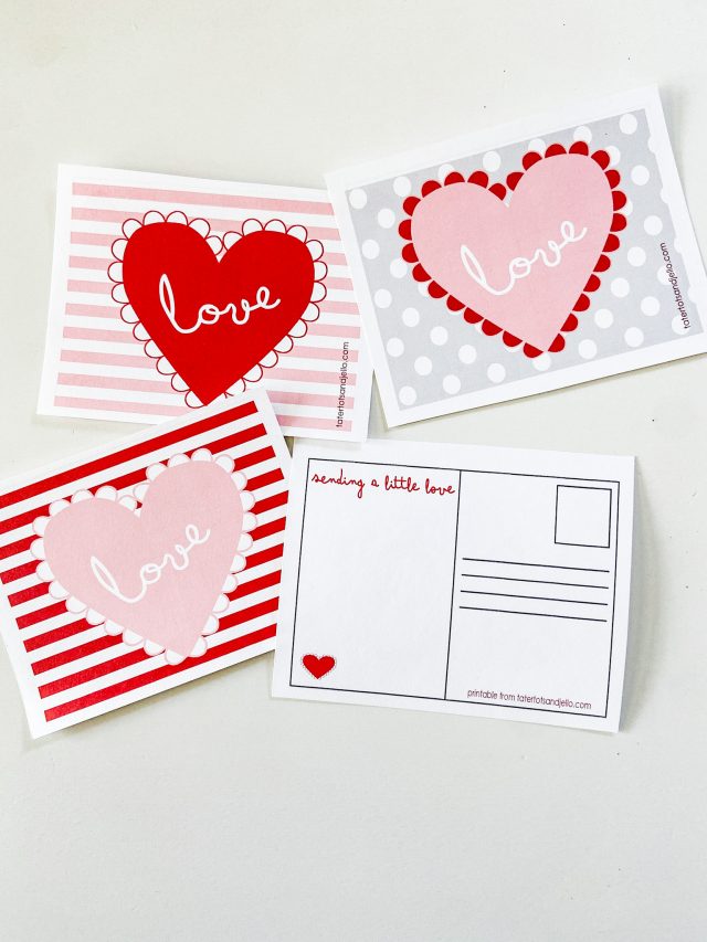 Adorable Valentine Postcards - Free Printables Heart Cards