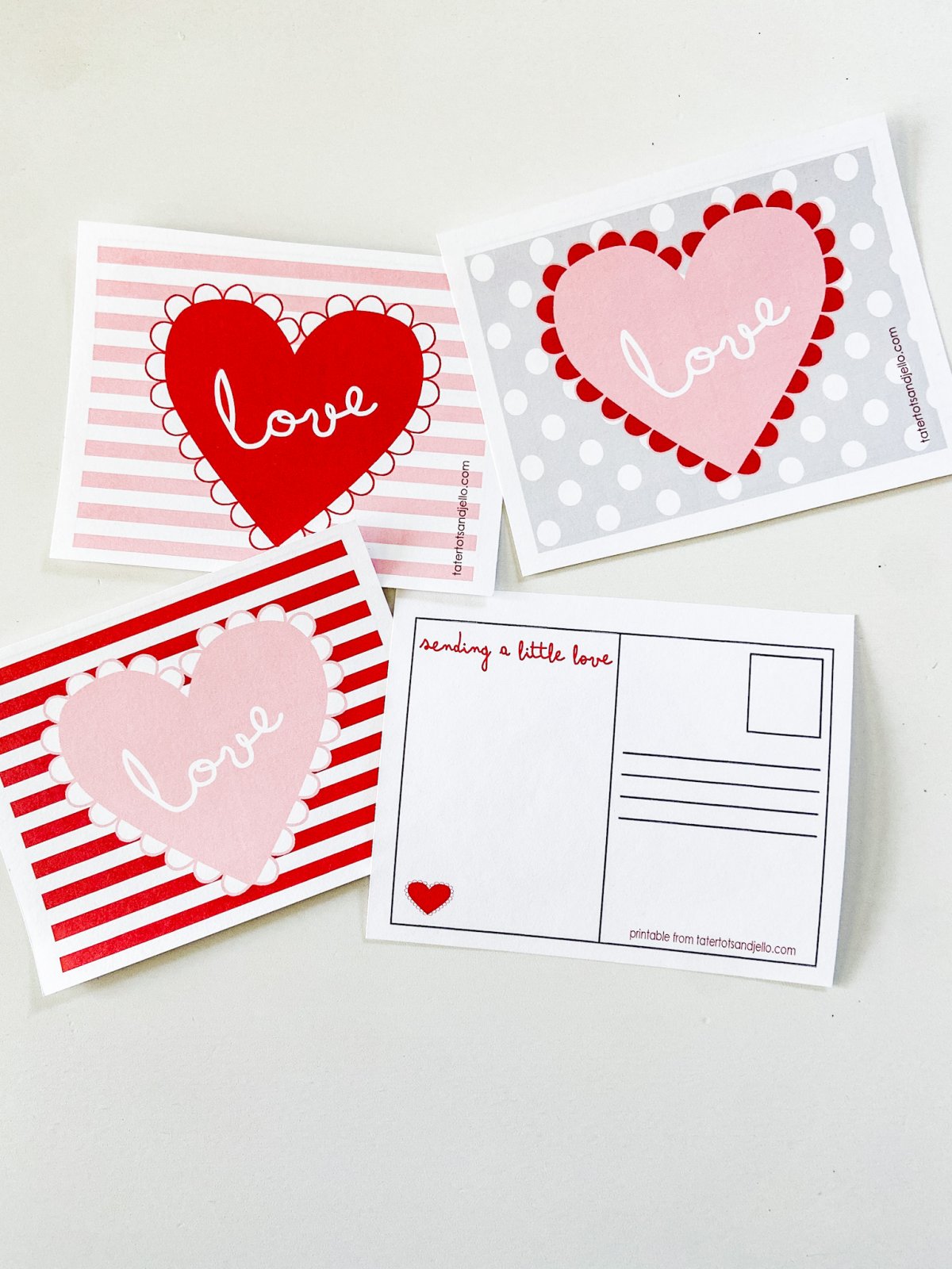 Adorable Valentine Postcards - Free Printables Heart Cards