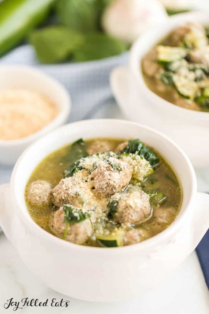 Keto and Low-Carb Italian Wedding Soup at Joy Filled Eats 