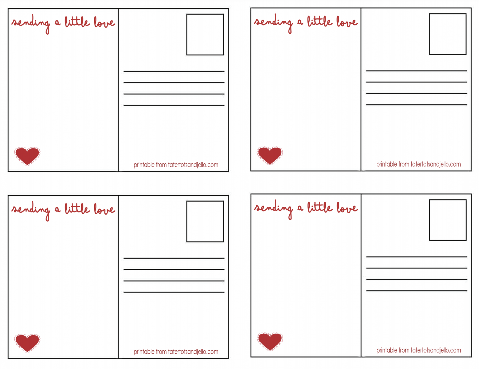 Adorable Valentine Postcards Free Printables Heart Cards Adorable Valentine Postcards Free Printables Heart Cards