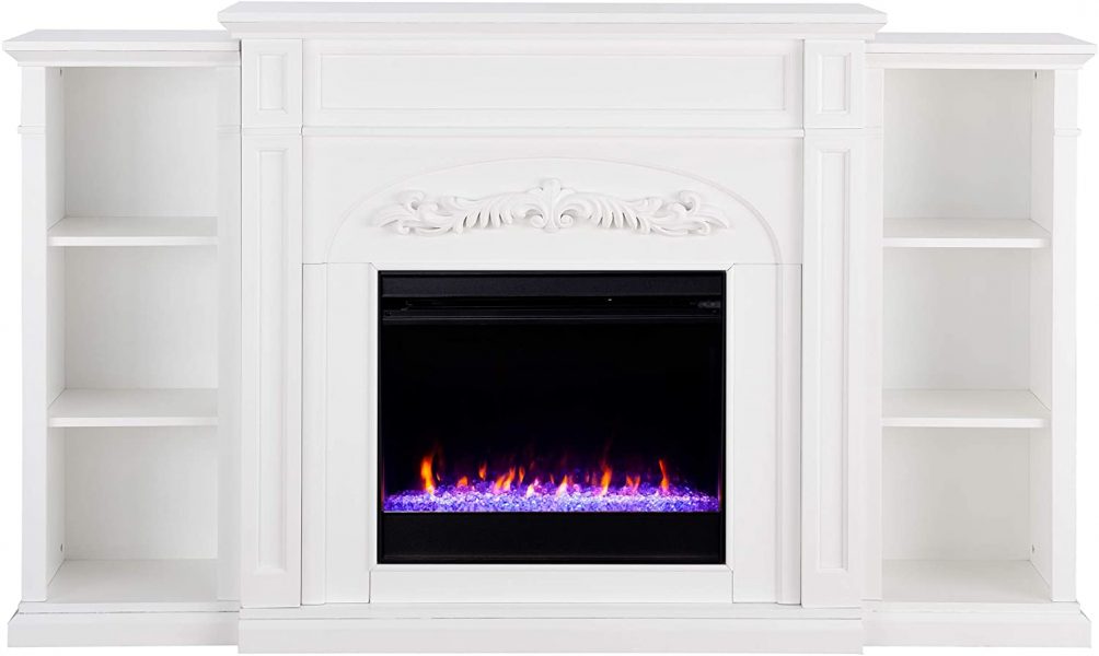 Electric fireplace with bookcases 