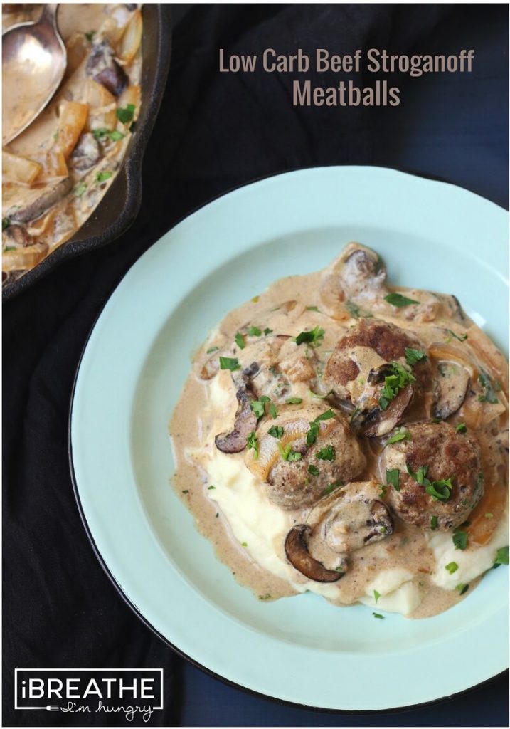 Low Carb Beef Stroganoff Meatballs at I Breathe I'm Hungry 