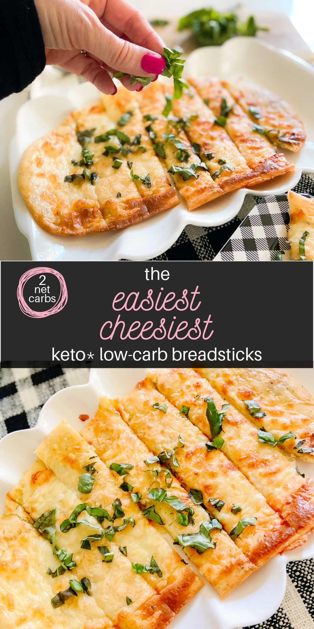 The Easiest Cheesiest Keto Breadsticks. Make these low-carb cheesy, flavorful breadsticks in under 30 minutes. Perfect on their own with marinara sauce or paired with a Keto soup or salad! 