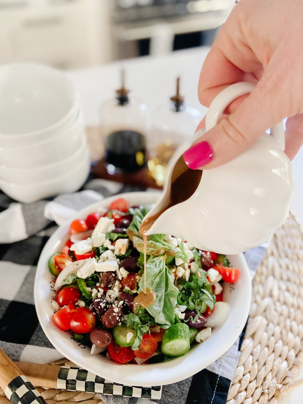 Zesty Keto Greek Feta Salad. Crisp veggies, tart kalamata olives, creamy feta and a zesty vinaigrette dressing make a refreshing low-carb salad! 