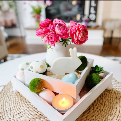 DIY Stacking Footed Spring Centerpiece