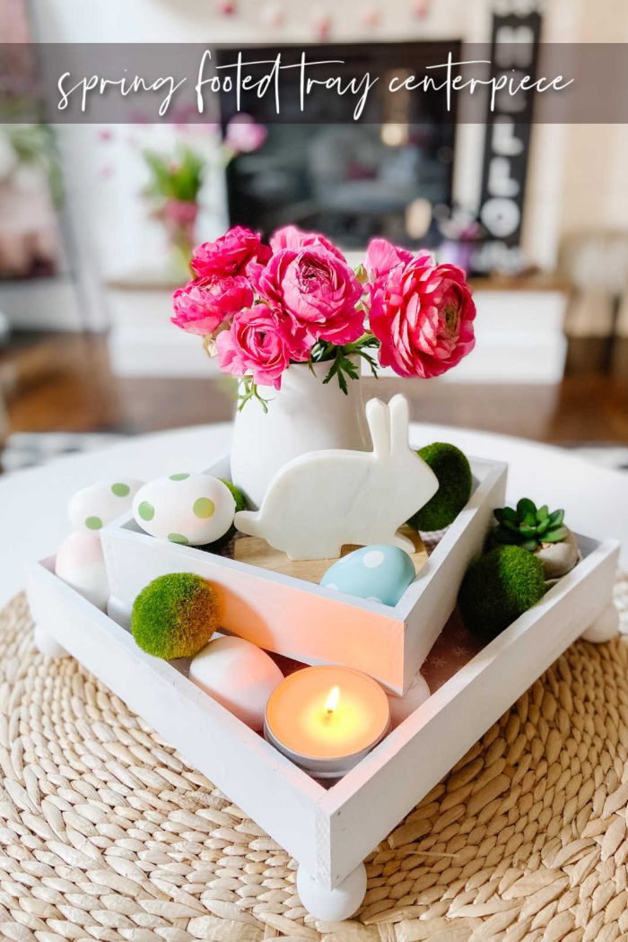 DIY Spring Footed Stacking Tray Centerpiece
